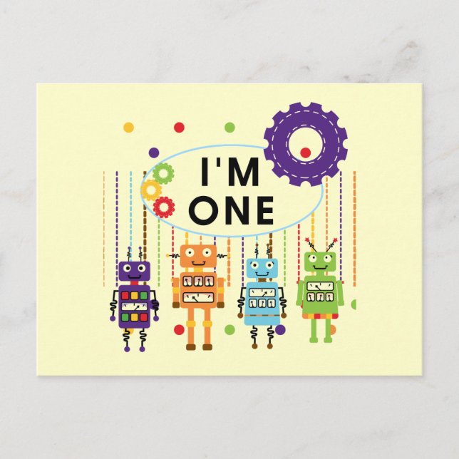 Carte Postale Robot Tshirts et cadeaux d'anniversaire (Devant)