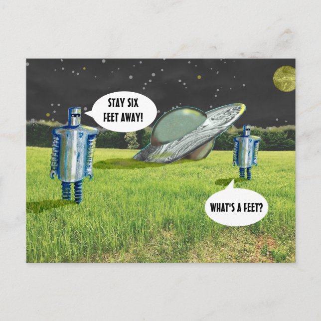 Carte Postale ROBOTS À SIX PIEDS DE QUARANTAINE par Jetpackcorps (Devant)