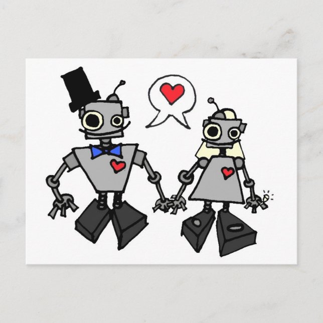 Carte Postale robots mariages (Devant)