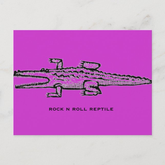 Carte Postale roche n roll reptile (Devant)