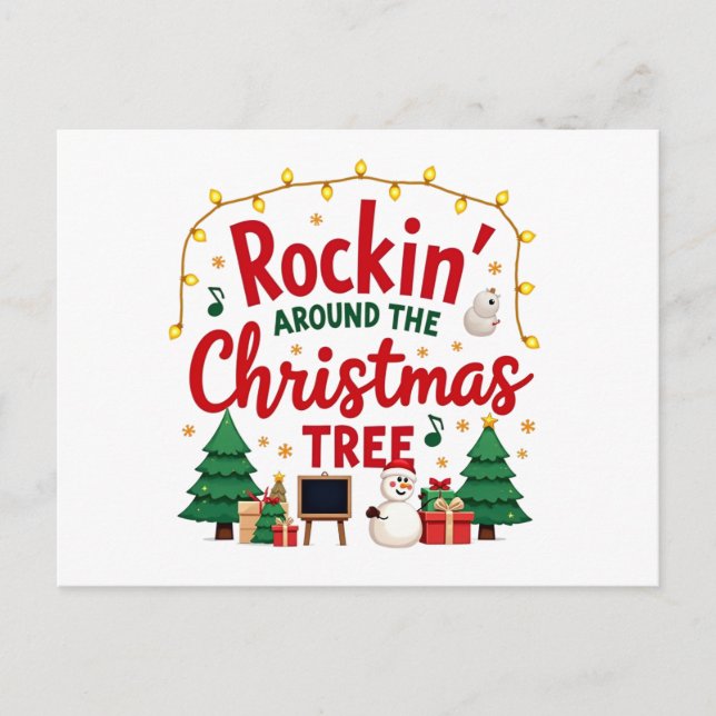 Carte Postale Rocher Autour De L'Arbre De Noël (Devant)