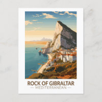 Rocher de Gibraltar Travel Art Vintage