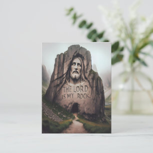 Carte Postale Rocher Divin : Jésus Gravé Le Seigneur Est Mon Roc
