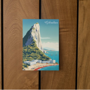 Carte Postale Rocher vintage de Gibraltar Travel Art