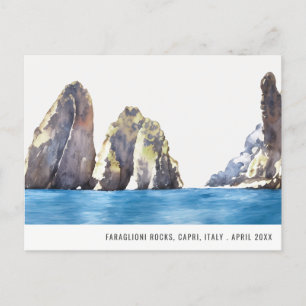 Carte Postale Roches Faraglioni Capri Italie Aquarelle Voyage