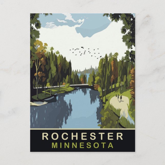Carte Postale Rochester, Minnesota, Parc, Voyage (Devant)