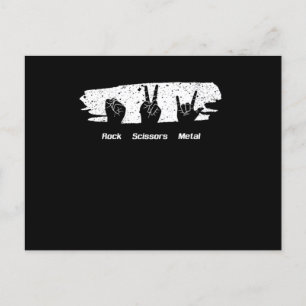 Carte Postale Rock Ciseaux Heavy Metal Music Concert Band Bassi