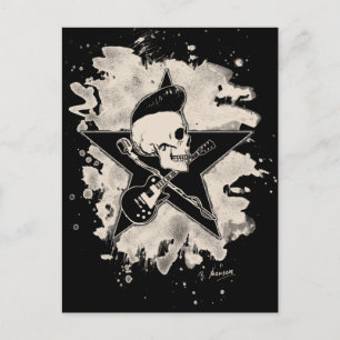 Carte Postale Rock-n-Roll Skull - bleached