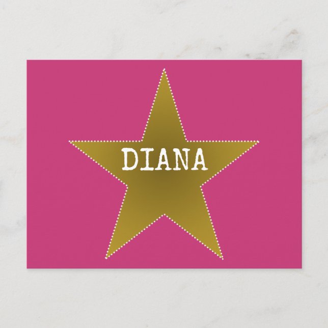 Carte Postale Rock Star Anniversaire Merci Postcard Pink Gold (Devant)