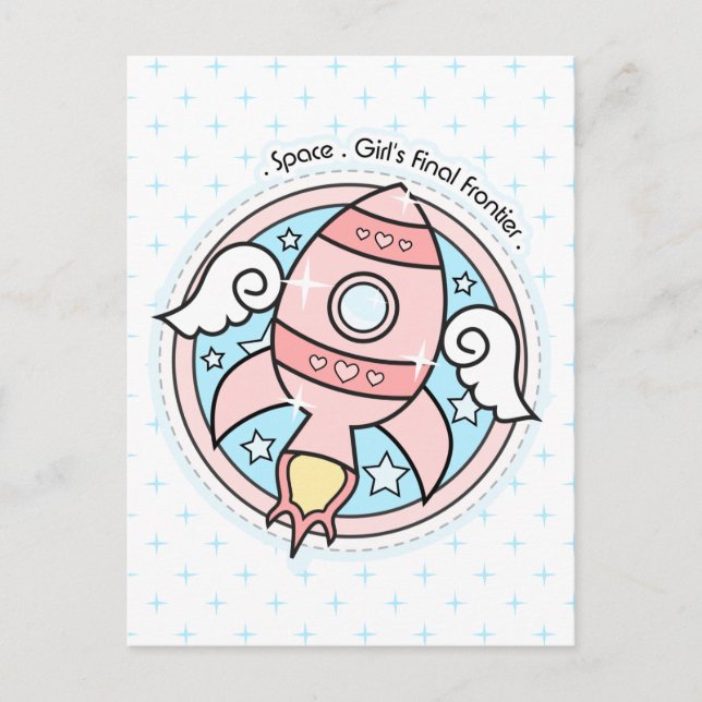 Carte Postale Rocketball féminin rose (Devant)