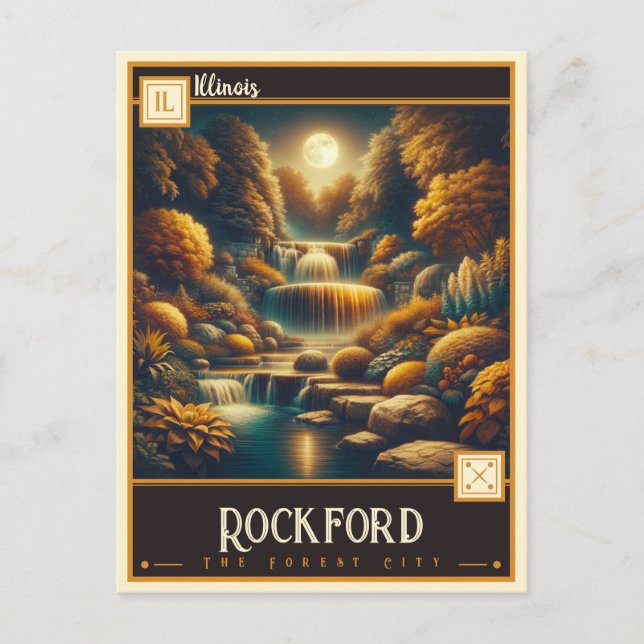 Carte Postale Rockford, Illinois | VINTAGE (Devant)