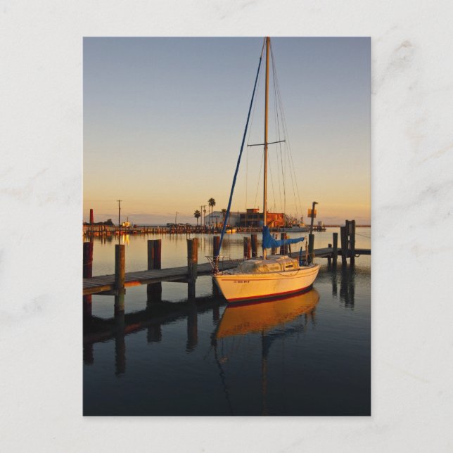 Carte Postale Rockport, port du Texas au coucher du soleil (Devant)