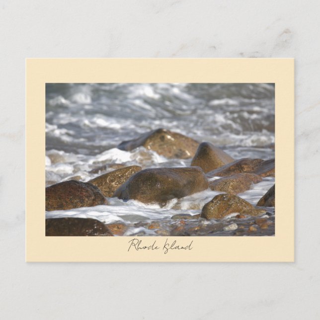 Carte Postale Rocks Waves Rhode Island Postcard (Devant)