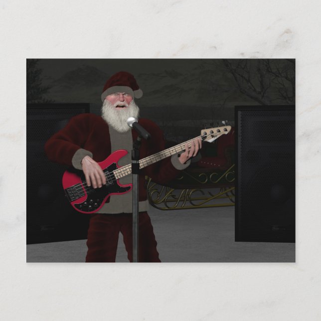 Carte Postale Rockstar Père Noël (Devant)