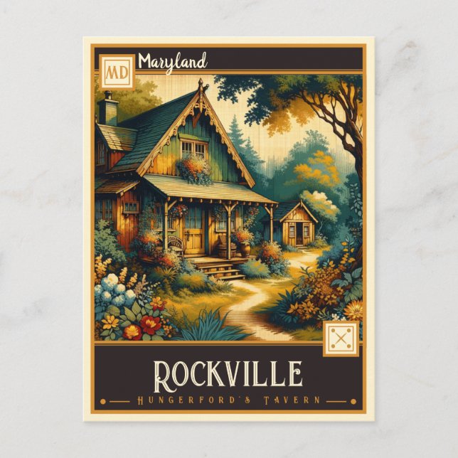 Carte Postale Rockville, Maryland | VINTAGE (Devant)