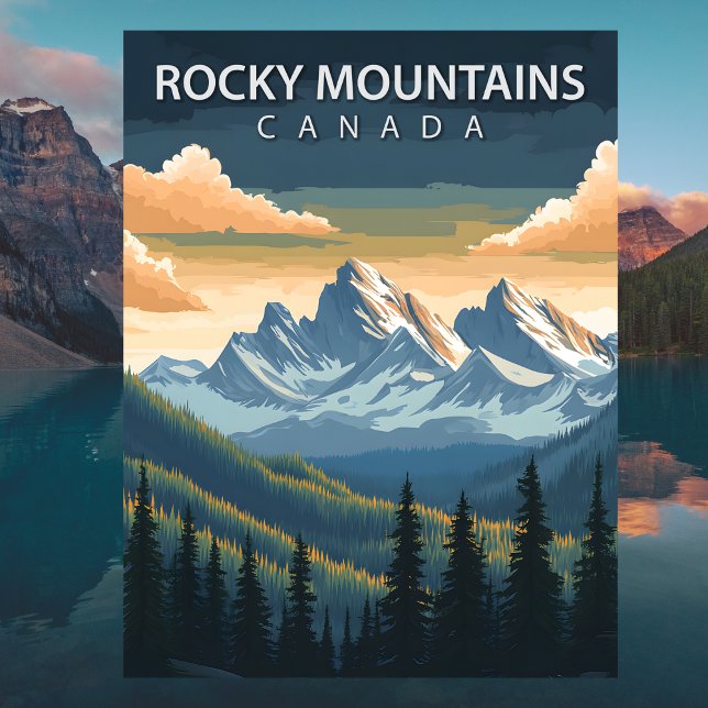 Carte Postale Rocky Mountains Canada Travel Alberta & BC Peak (Rocky Mountains Canada Travel Alberta & BC Peak Postcard
)