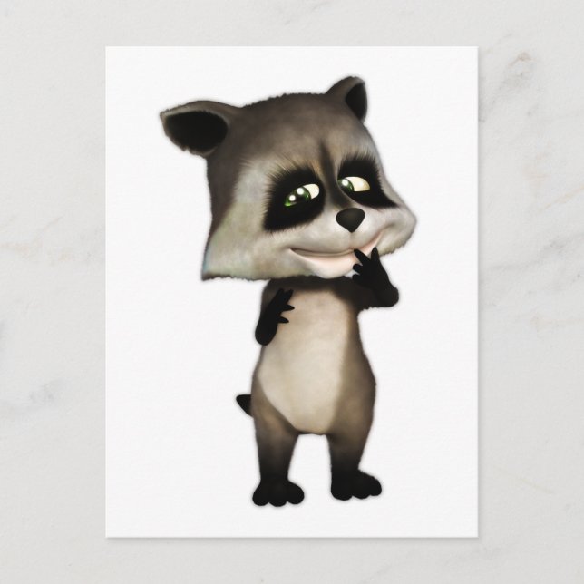 Carte Postale Rocky the mignon Cartoon Raccoon (Devant)