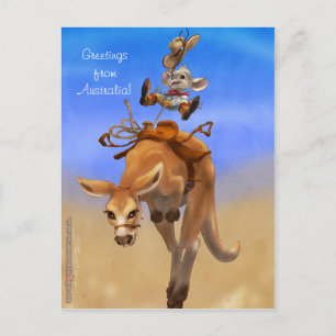Carte Postale Rodeo Mouse et Rodeo Roo