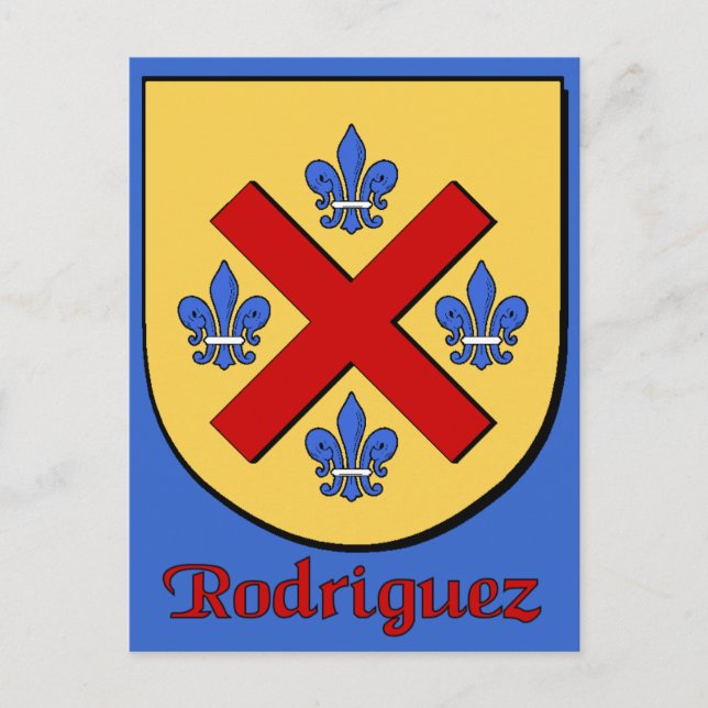 Carte postale Rodriguez Family Shield (Devant)
