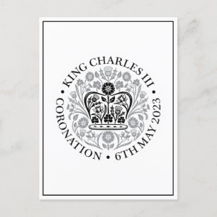 Carte Postale Roi Charles III Coronation Black Logo Souvenir
