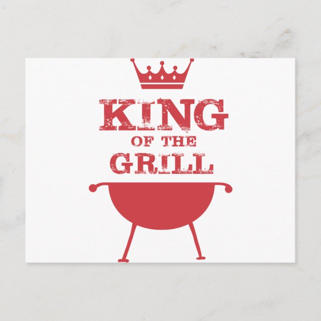 Carte Postale Roi Du Grill, Rouge (Devant)