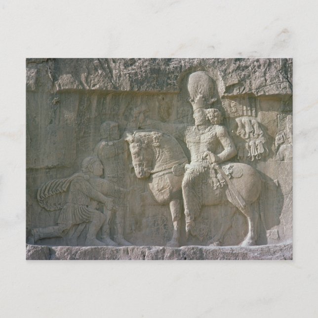 Carte Postale Roi Shapur I et Valérien Sassanide (Devant)
