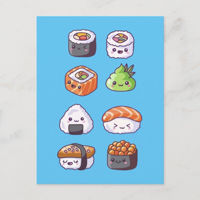 Carte Postale Roll japonais de sushi (Devant)