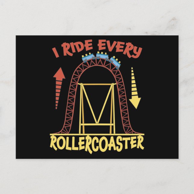 Carte Postale Roller Coaster Park Amusement Park Gift (Devant)