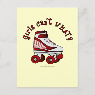 Carte Postale Roller Derby Patinage - Rouge