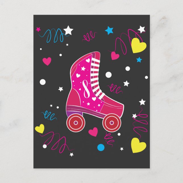 Carte Postale Rollerblade Patinage à rouleaux rose Patins à roul (Devant)