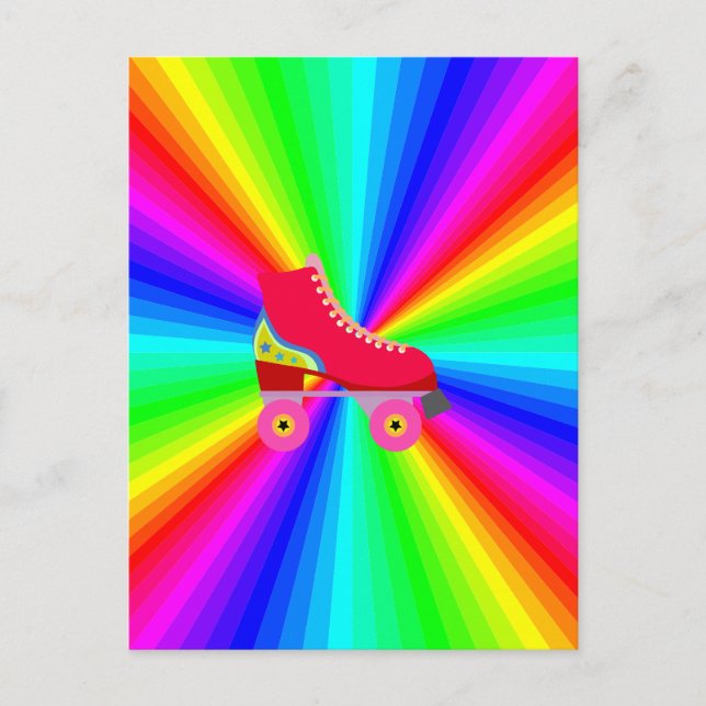 Carte Postale Rollerskate Sur Spectre De Couleurs Radial (Devant)