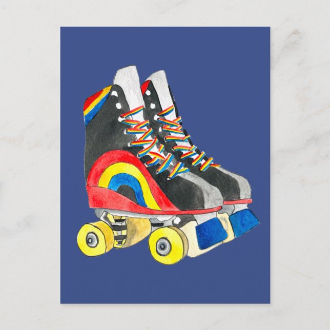 Carte Postale Rollerskates art des années quatre-vingts (Devant)