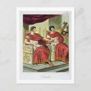 Carte Postale Roman Consuls, from 'L'Antica Roma', 1825 (colour