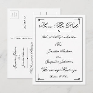 Carte Postale Romantic Elegant Enregistrer La Date Invitation Ca