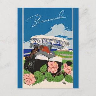 Carte Postale Romantique Bermudes retro voyage et