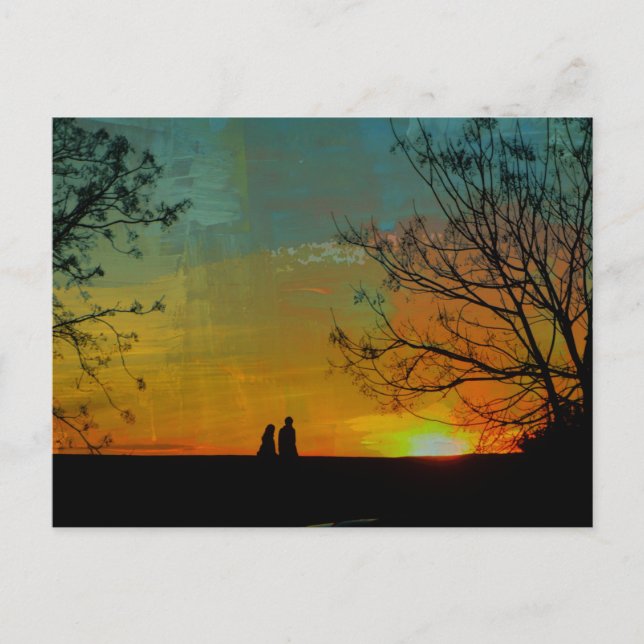 Carte Postale romantique coucher de soleil paisible (Devant)