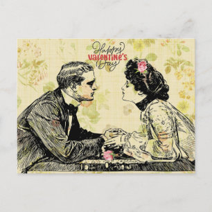 Carte Postale Romantique Couple victorien Saint Valentin