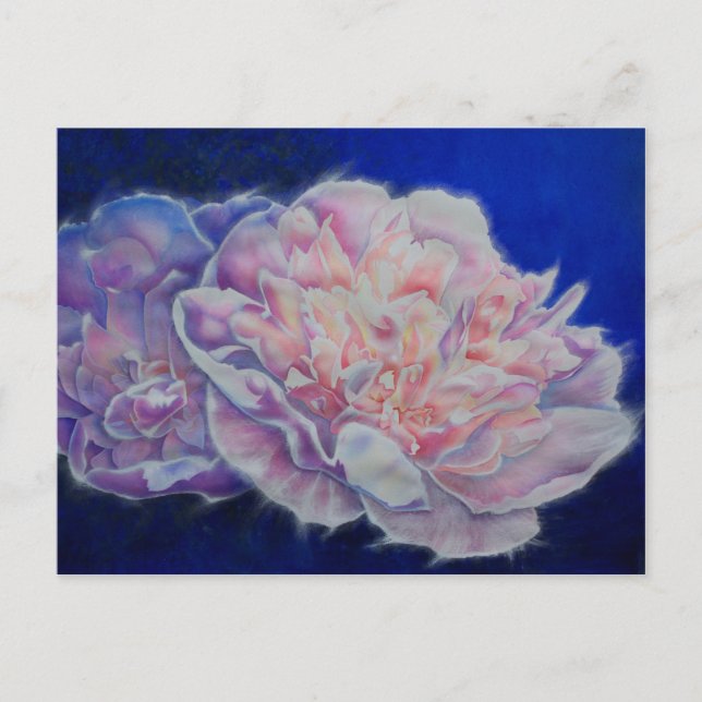 Carte Postale Romantique élégante couleur rose blanc pastel (Devant)