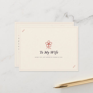 Carte postale romantique pour ma femme, amour et g