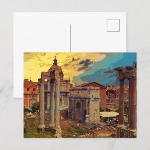 Carte Postale Rome Forum Romanum Architecture Italie #2