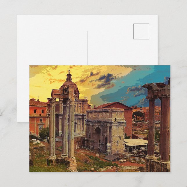 Carte Postale Rome Forum Romanum Architecture Italie #2 (Devant / Derrière)