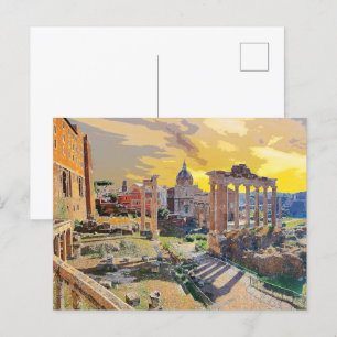 Carte Postale Rome Forum Romanum Architecture Italie #3