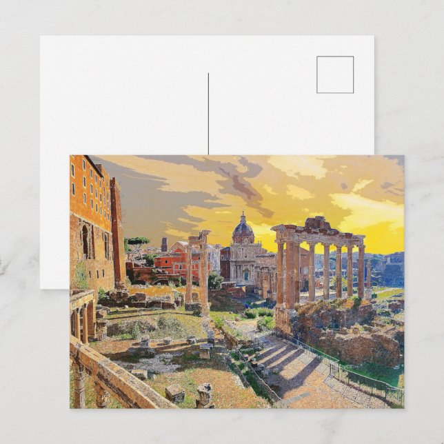 Carte Postale Rome Forum Romanum Architecture Italie #3 (Devant / Derrière)