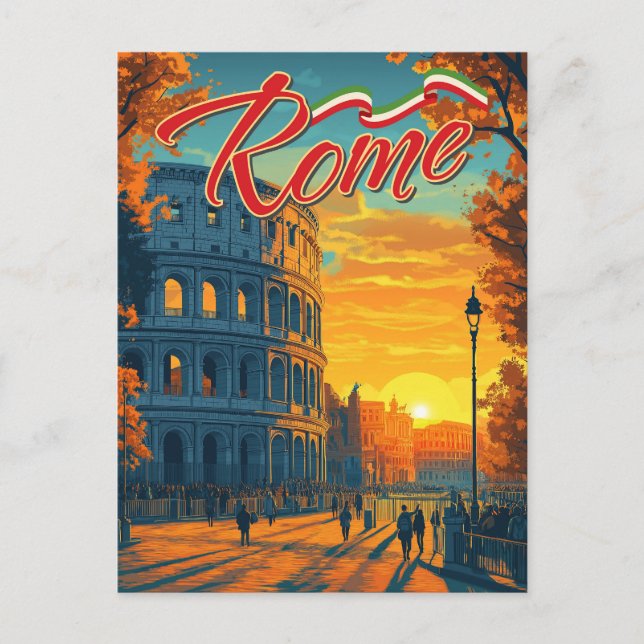 Carte Postale Rome, Italie : Aventure de voyage au Colisée (Devant)
