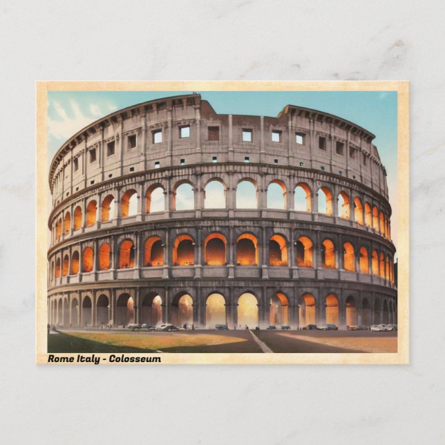 Carte Postale Rome Italie Colisée Vintage (Devant)
