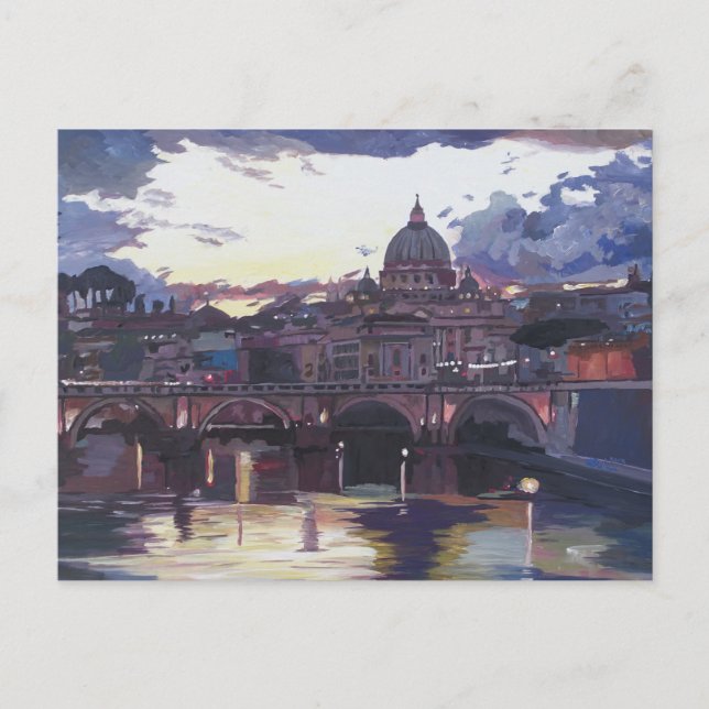 Carte Postale Rome Italie Coucher de soleil spectaculaire sur le (Devant)