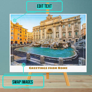 Carte Postale Rome Italie La Fontaine de Trevi