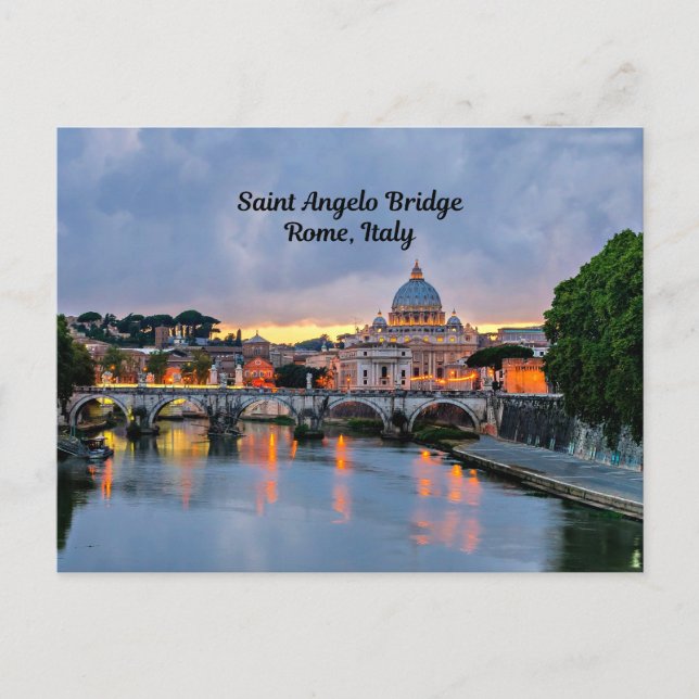 Carte Postale Rome, Italie - Pont Saint-Angelo, (Devant)