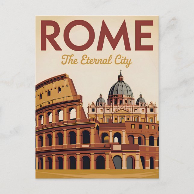 Carte Postale Rome Italie vintage (Devant)
