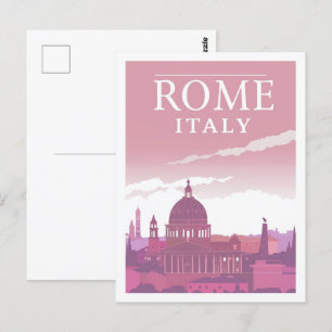 Carte Postale Rome Italie Vintage Lieu de Voyage célèbre